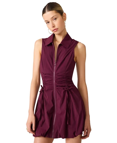 Steve Madden Women's Daisie Mini Zip-Front Dress