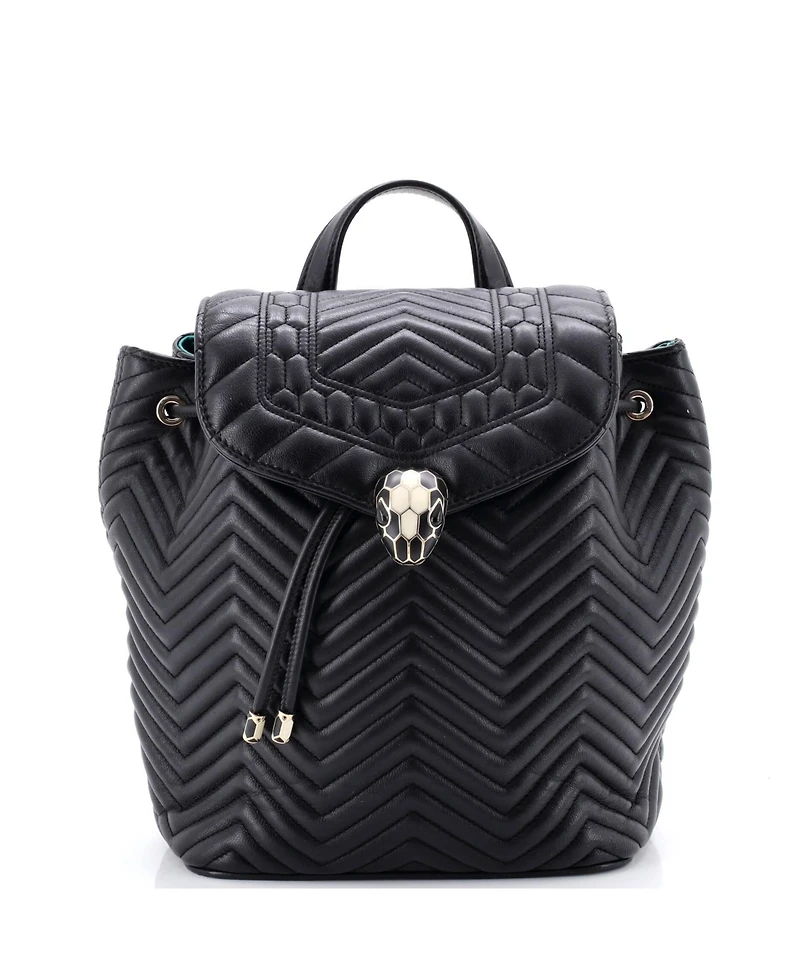 Pre-Owned Bvlgari Medium Serpenti Forever Backpack Quilted Leather