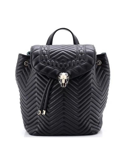 Pre-Owned Bvlgari Medium Serpenti Forever Backpack Quilted Leather
