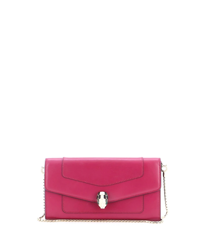 Pre-Owned Bvlgari Long Serpenti Forever Wallet on Chain Leather