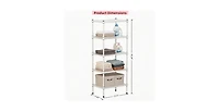flynama 5 Tier Adjustable Heavy Duty Metal Wire Storage Shelving Unit for Home