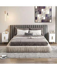 Costway Nightstand with Charging Station Home Bedside Sofa Side Tables