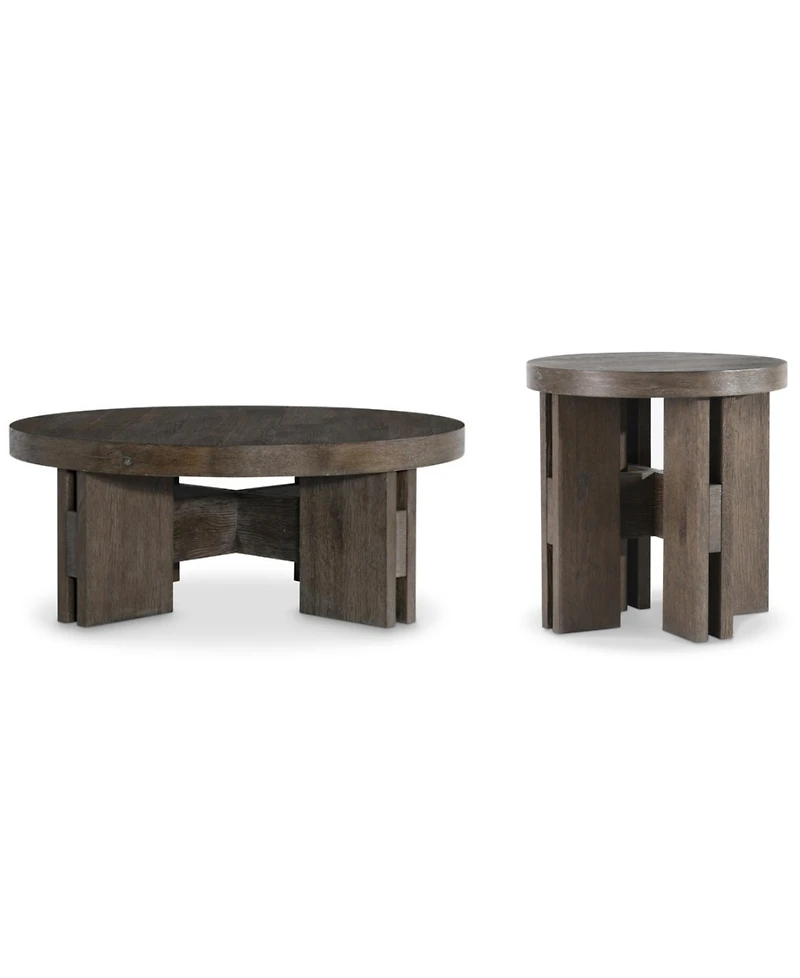 Bernhardt Outline 2-Piece Round Coffee Table & Side Table Set