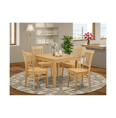 East West Furniture 5 Piece Kitchen Table set - Kitchen dinette Table and 4 Dining Chairs