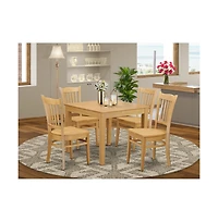 East West Furniture 5 Piece Kitchen Table set - Kitchen dinette Table and 4 Dining Chairs