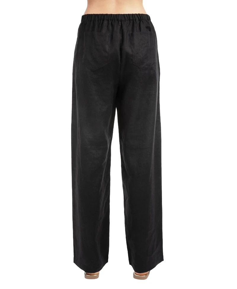 Elle Collection Women's Linen Drawcord Pant