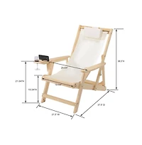 Jiallo Canvas Sling Chair With Cup And Wine Holder End Table