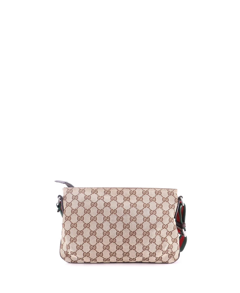 Pre-Owned Gucci Small Web Strap Messenger Bag Gg Canvas
