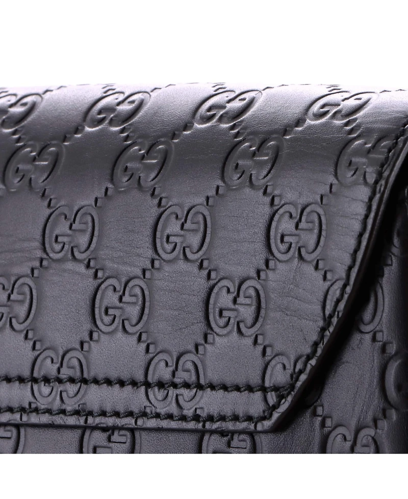 Pre-Owned Gucci Small Buckle Flap Messenger Bag Guccissima Leather