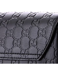 Pre-Owned Gucci Small Buckle Flap Messenger Bag Guccissima Leather