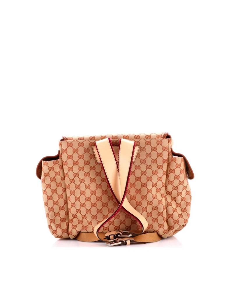 Pre-Owned Gucci Children's Flap Backpack Embroidered Gg Canvas