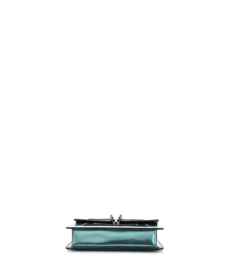 Pre-Owned Bvlgari Small Serpenti Forever Square Shoulder Bag Metallic Leather