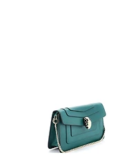 Pre-Owned Bvlgari Mini Serpenti Forever Chain Clutch Leather