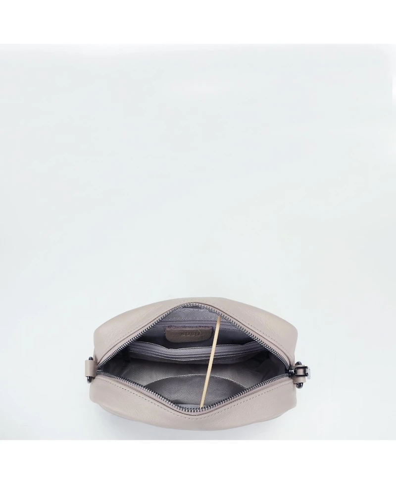 Susu Avery Pebble Leather Camera Bag Structured Crossbody Purse with Wide Strap