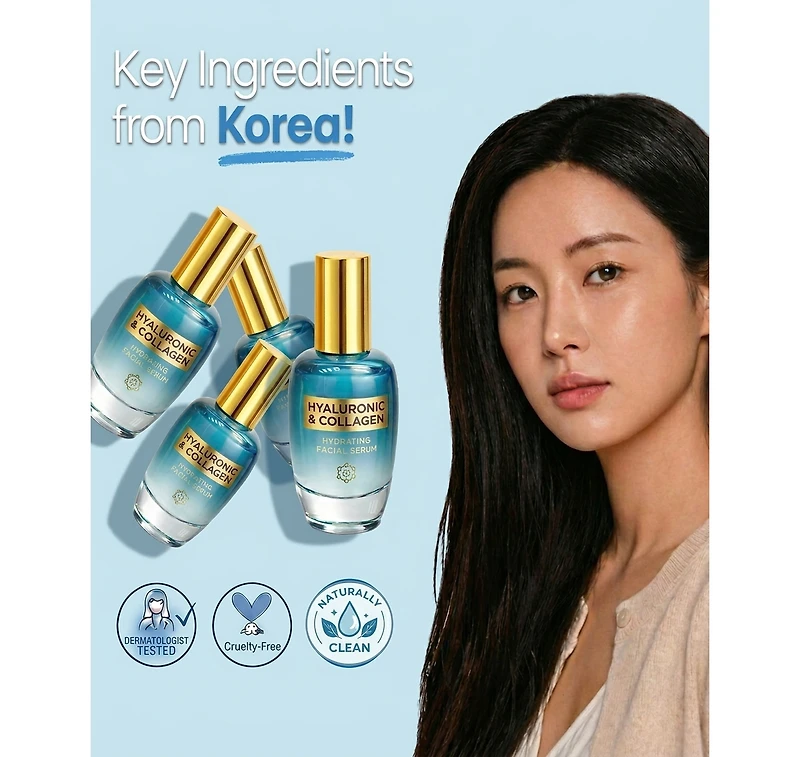 Lovery Hyaluronic Acid and Collagen Wrinkle-Reducing Facial Serum -Korean Skincare Hydrating Treatment