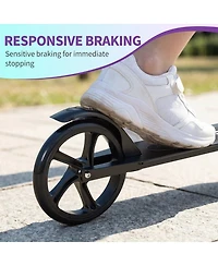 homfan 32.3x4.7x12 Kids Folding Scooter with Big Wheels, Adjustable Handlebar, Lightweight Aluminum Frame, for Outdoor Riding