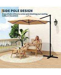 9-foot Off-Center Outdoor Umbrella-uv-Resistant, Large-Canopy Cantilever Patio Umbrella with Breathable Canopy, Ideal for Patios and Backyards