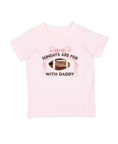 Sweet Wink Little Girls Sundays Are For Football Short Sleeve T-Shirt