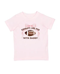 Sweet Wink Little Girls Sundays Are For Football Short Sleeve T-Shirt