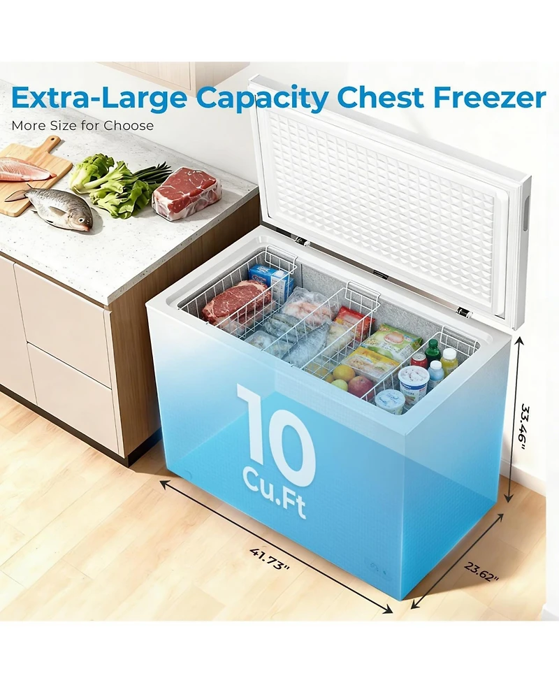 Cowsar 10.0 Cu.Ft Chest Freezer with 3 Baskets