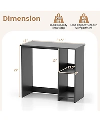 Costway 31.5" Small Computer Desk Home Office Study Writing Desk with 2 Compartments