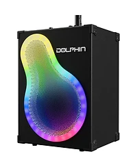 Dolphin Audio Karaoke Box 500 VocalPro Portable Bluetooth Speaker with Led Lights, Microphone and Stand