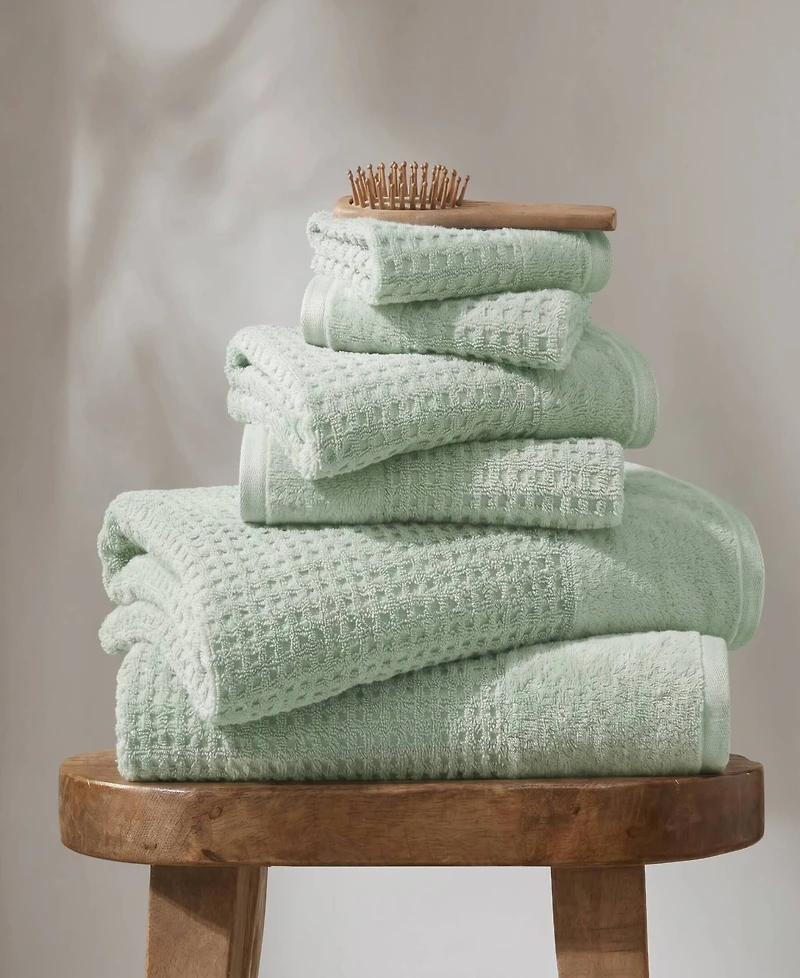 Madison Park Spa Waffle Jacquard Luxury Combed Cotton 6-Pc. Bath Towel Set