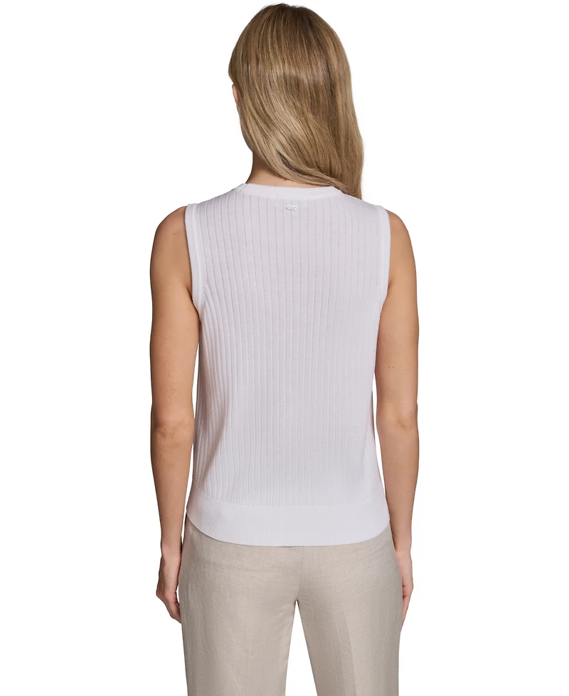 Calvin Klein Women's Sleeveless Crewneck Knit Sweater