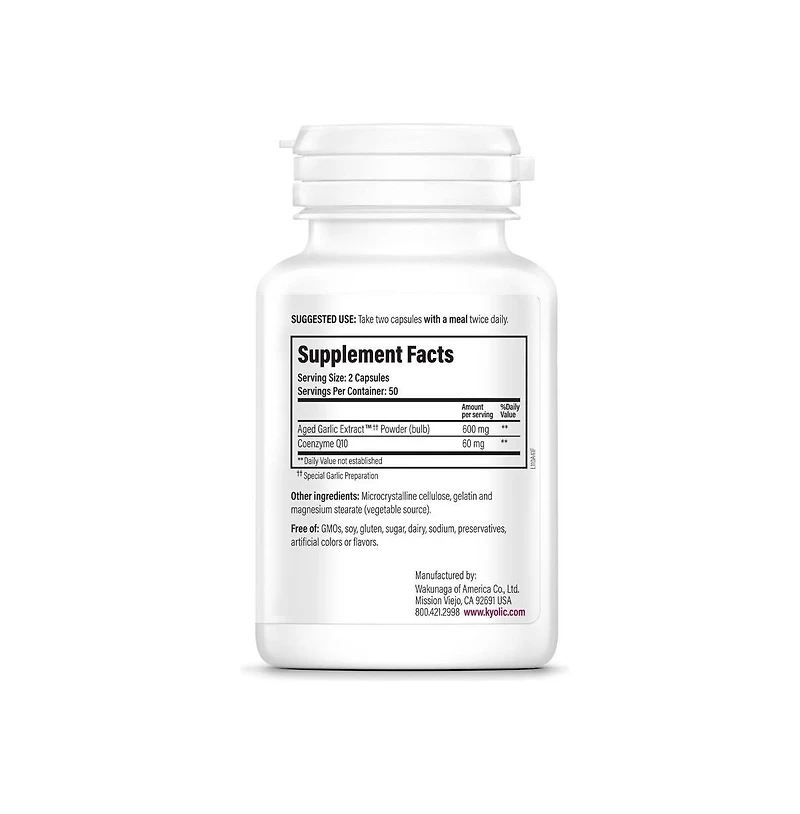 Kyolic Aged Garlic Extract Formula 110, CoQ10 Cardiovascular, 100 Capsules
