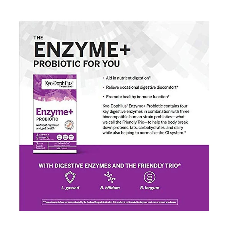 Kyo-Dophilus Enzymes+ Probiotic, Nutrient digestion and gut health