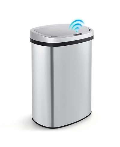Mega Casa 50 Liter / 13 Gal Stainless Steel Motion Sensor Silent Soft-Close Lid Trash Can for Office, Kitchen