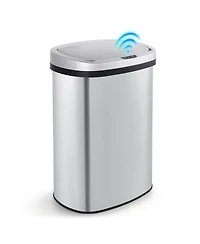Mega Casa 50 Liter / 13 Gal Stainless Steel Motion Sensor Silent Soft-Close Lid Trash Can for Office, Kitchen