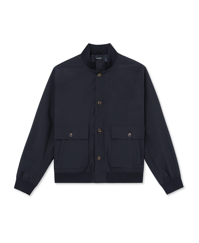 Reiss Men's Latent Technical Button-Through Bomber Jacket