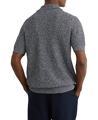Reiss Men's Owen Speckle-Knit Open-Collar Polo Shirt