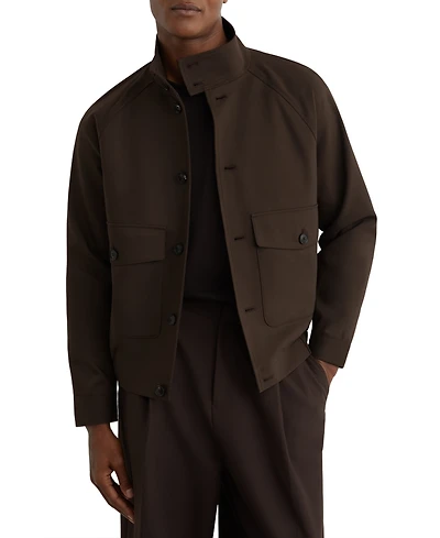 Reiss Men's Romano Cotton-Blend Harrington Jacket