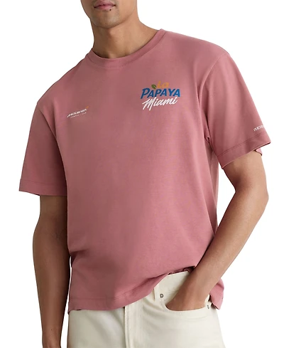 Reiss Men's La Papaya McLaren Racing Miami Papaya-Print Unisex-Fit T-Shir