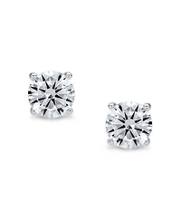 Bling Jewelry Round Cz Solitaire Stud Earrings Gold Plated Sterling Silver
