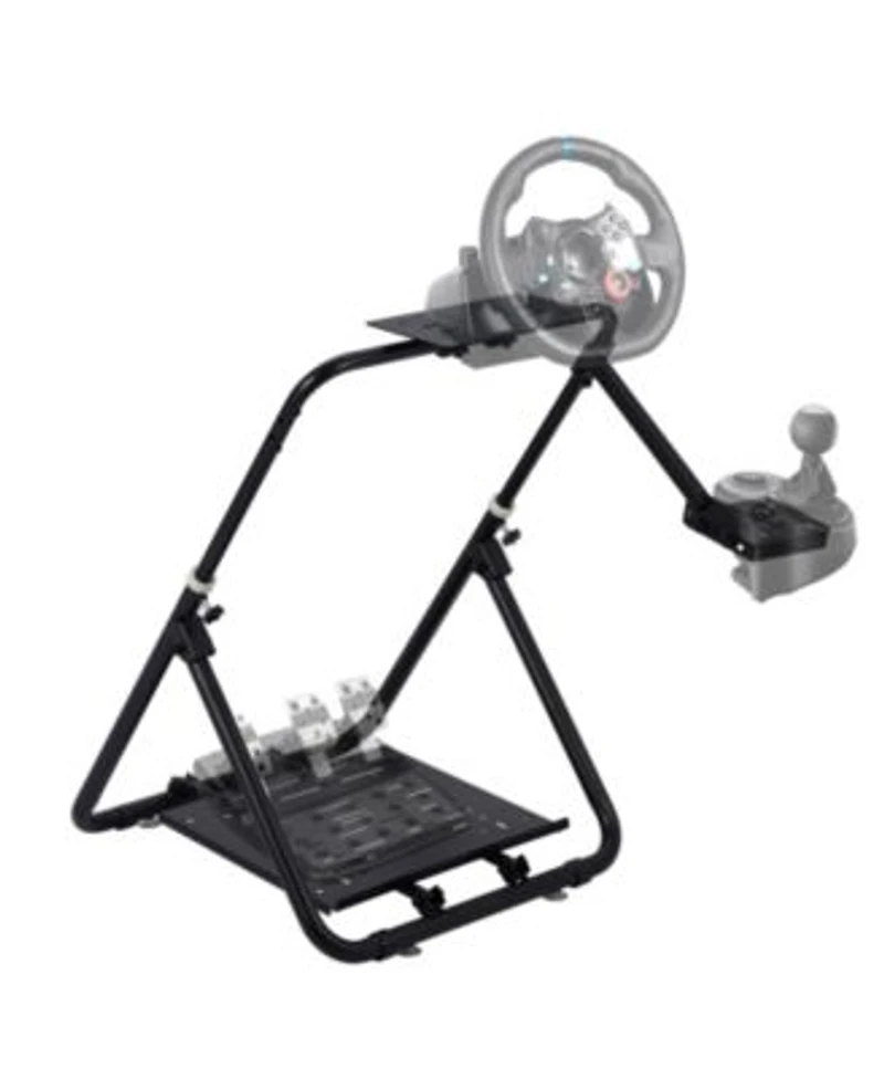 Homfan 27.6in Foldable Racing Wheel Stand For G29 G920 Heavy Duty Steering Wheel Cockpit For Xbox Playstation Pc Racing Simulator Games Carbon Steel
