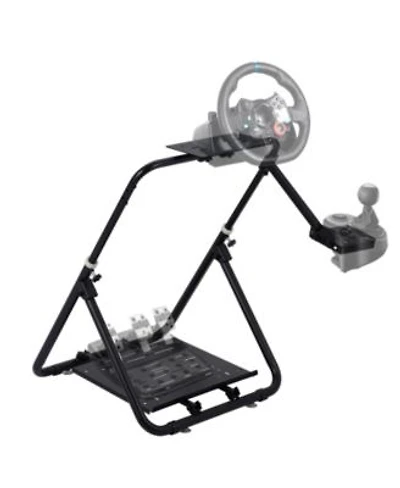 Homfan 27.6in Foldable Racing Wheel Stand For G29 G920 Heavy Duty Steering Wheel Cockpit For Xbox Playstation Pc Racing Simulator Games Carbon Steel