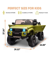 homfan 44.9 x 26.8 x 14.6 Inch Kids Electric Ride On Car 4WD, 24V Battery Powered Off-Road Vehicle with Remote, 2-Seater for Outdoor Play