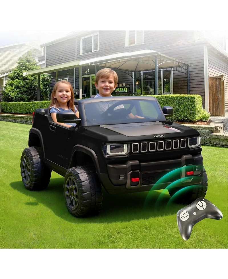homfan 41.7 x 27.2 13.8 Inch Kids Electric Ride On Car Licensed 24V 2 Seater with Remote Control for Outdoor Play