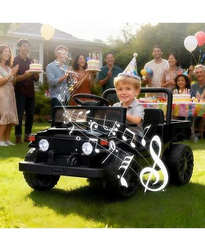 homfan 44.5x24.8x22.4 Licensed Toyota Pickup 12V Kids Battery Powered Ride-On, Remote Control, Music and Led Lights, Outdoor Play