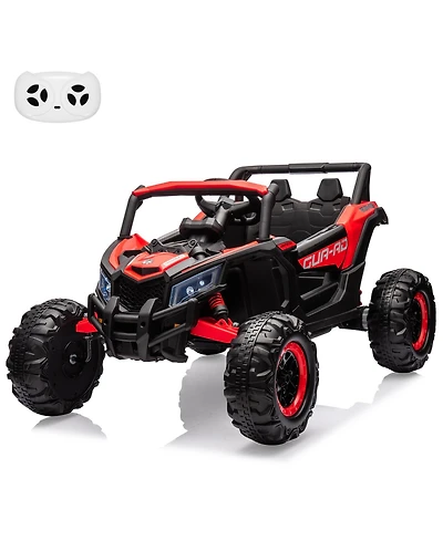 homfan 24V 2-Seater Kids Electric Utv Ride-On Car – 200W Dual Motors, Metal Frame, Off-Road Suspension, Remote Control, Usb, Music, Led Lights