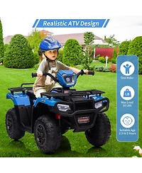 homfan 12v Electric Kids Ride On Atv, Battery Powered 4 Wheeler Car with Led Lights for Toddlers Ages 2.5 to 6 Years