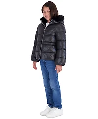 Michael Kors Girls' 5-16 Peplum Heavy Weight Long-Sleeve Puffer Jacket