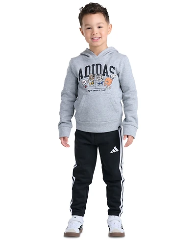 adidas Boys' 2T-7 Long-Sleeve Hoodie and Pants, 2-Piece Set