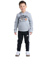 adidas Boys' 2T-7 Long-Sleeve Hoodie and Pants, 2-Piece Set