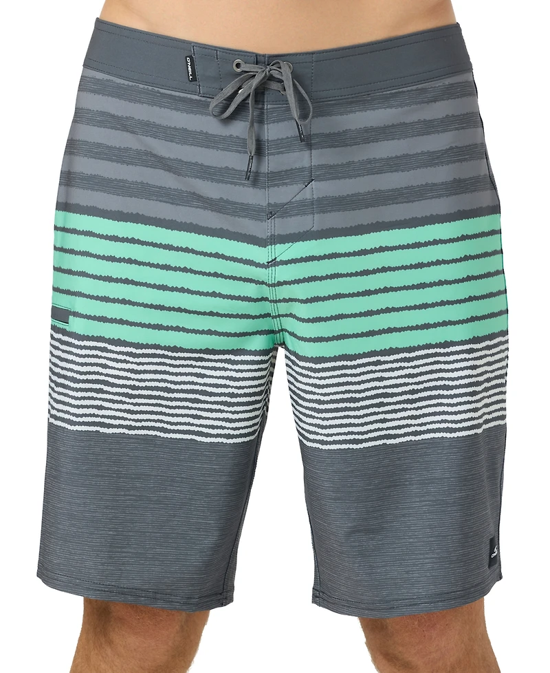 O'Neill Men's Hyperfreak Heat Striped Swim Boardshorts