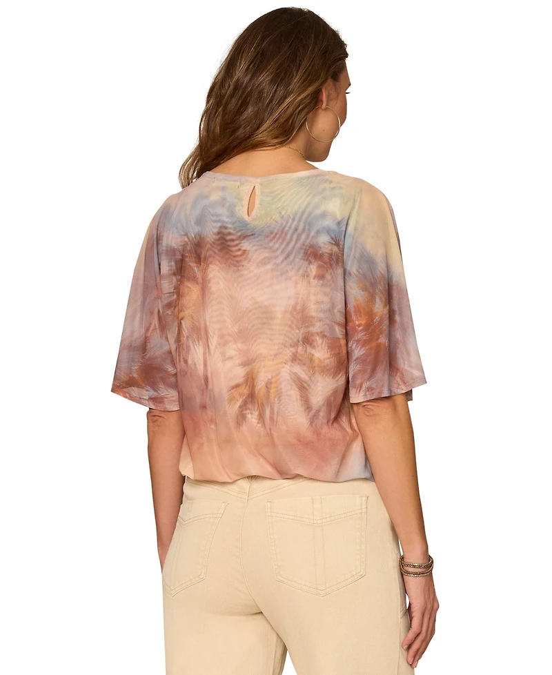 Democracy Women's Printed Scoop Neck Knit Top