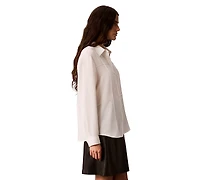 Calvin Klein Women's Long-Sleeve Collared Neck Shirt